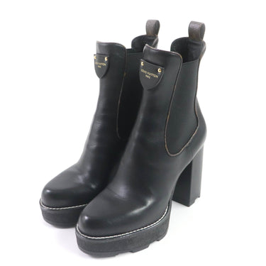 LOUIS VUITTON short boots 1AABB7 Main: Leather black Bobur Line Ankle Boots Women 38 Used Authentic